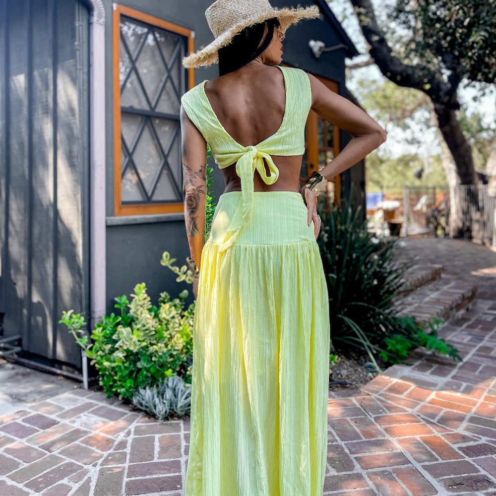 Bohemian Lemon Yellow Two Piece Set - Picture 4 of 13